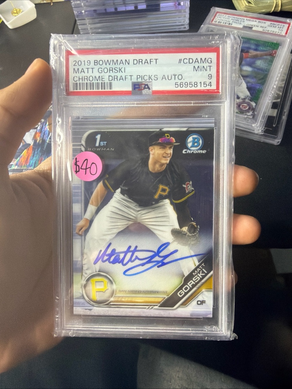 Chrome Matt Gorski Autographed Baseball Card - Black PSA 9